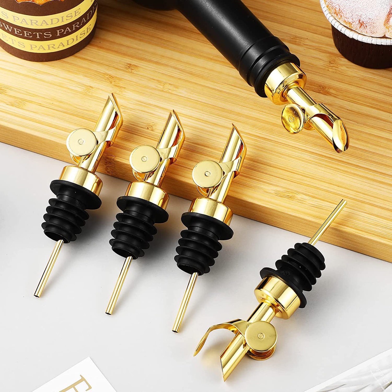 Cross-border 304 stainless steel gravity flip automatic lid opening and closing wine pouring machine oil nozzle bottle stopper oil bottle stopper automatic lid