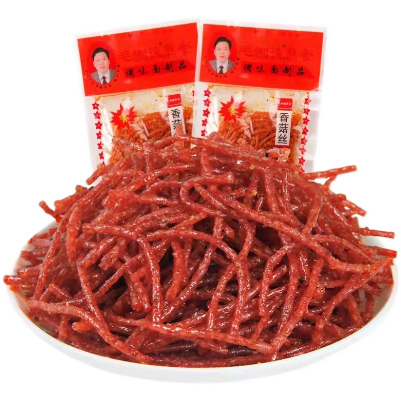 Mao Xiangde mushroom silk spicy strip spicy silk bag 8090 s childhood nostalgic campus 5 cents leisure snacks
