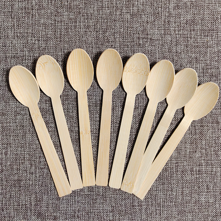 Bamboo Disposable Knife and Fork Fruit Cake Ice Cream Spoon Fork Disposable Degradable Knife, Fork and Spoon Set