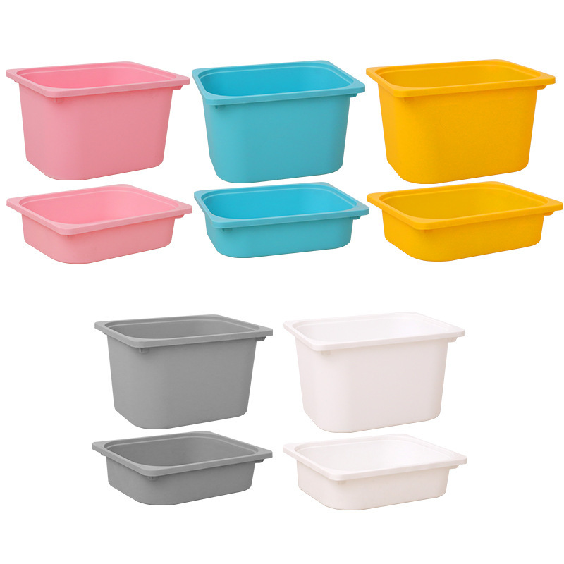 Коробка для учебных пособий детского сада, пластиковая корзина для хранения, многоцветная, без крышки, штабелируемая, для игрушек