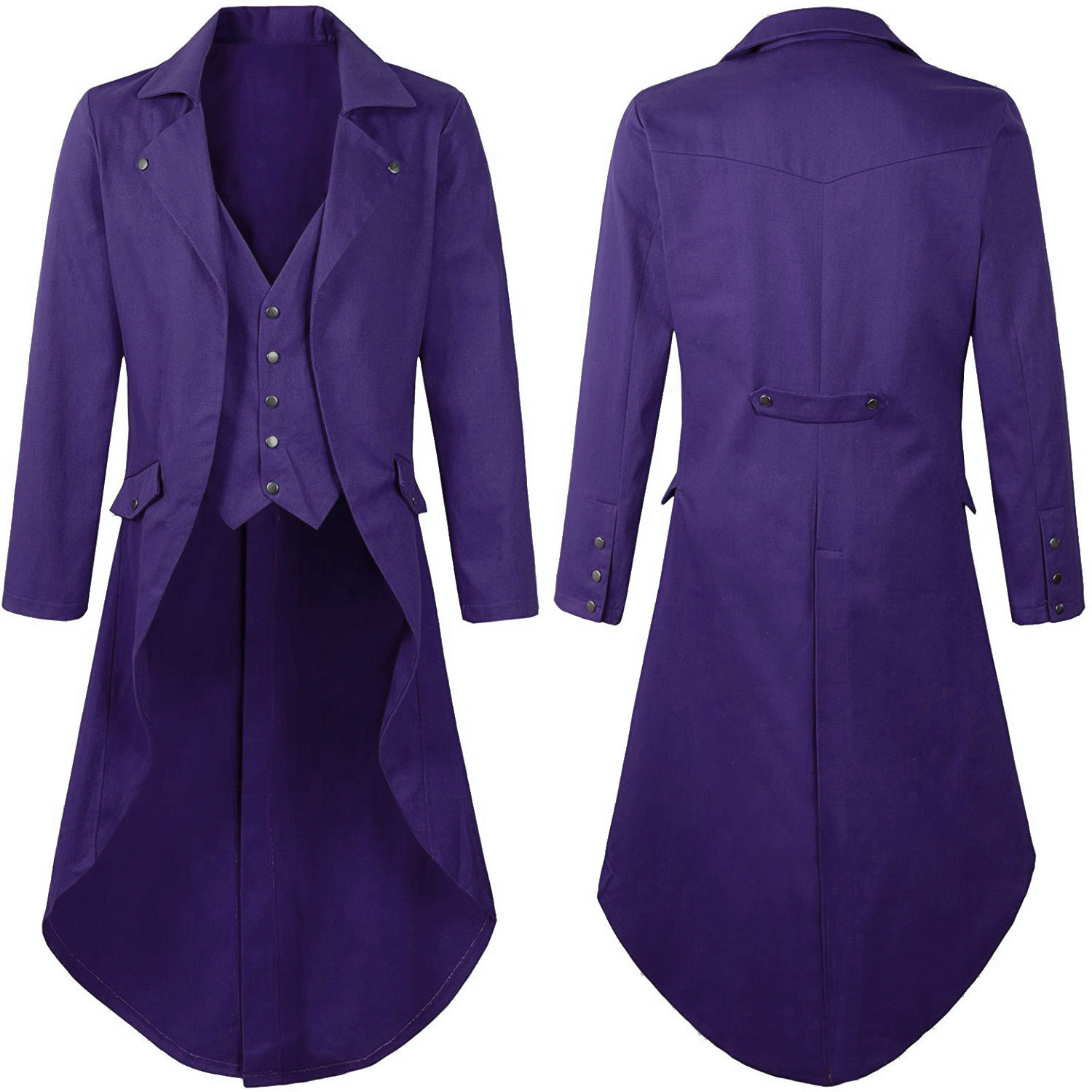 2025 Medieval Retro Men's New Tuxedo Clothes Midi Long Sleeve Jacket Costume Dress Amazon