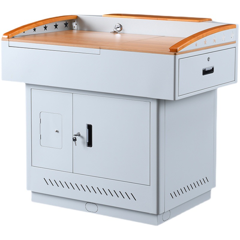 School classroom multi-functional center console teaching automatic flip all-in-one machine lectern steel multimedia lectern