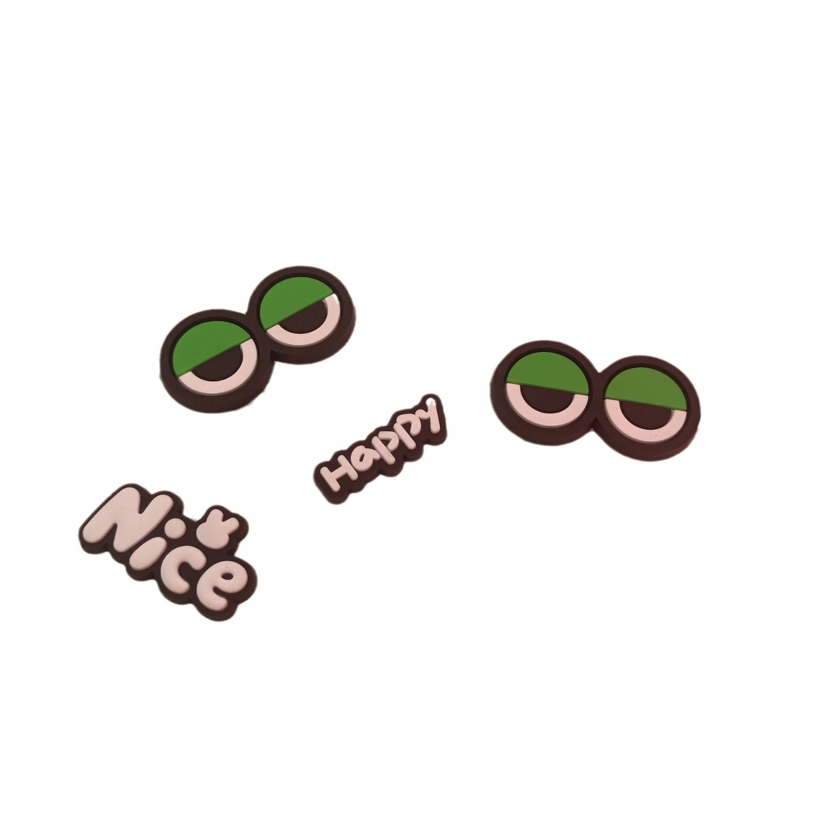 PVC Soft Film Funny Cartoon Creative Green Black Eyes Mobile Phone Shell Decorations DIY Accessories Silicone Decoration