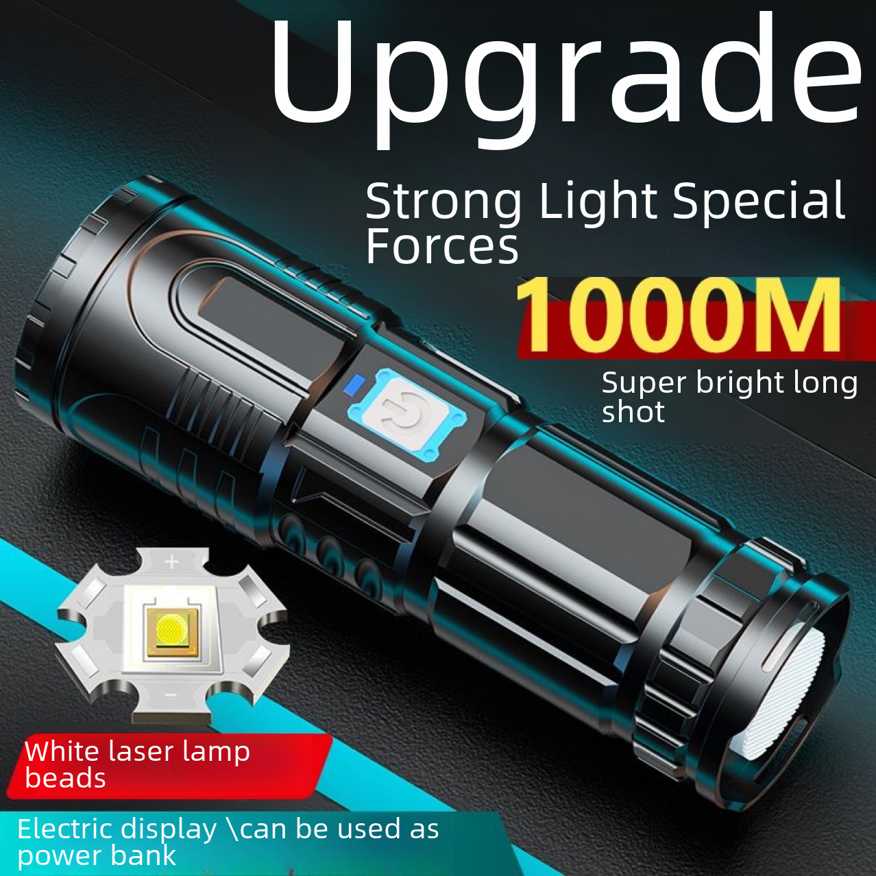 Super bright outdoor long-range laser flashlight multi-function light zoom high-power car light