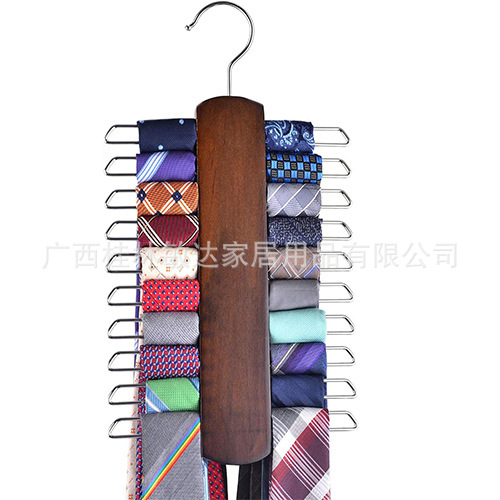 Tie Hanger Solid Wood Clothes Hanger Intimates Vest Wooden Storage Rack Multi-Functional Hook Clothing Store Clothes Drying Rack Wholesale