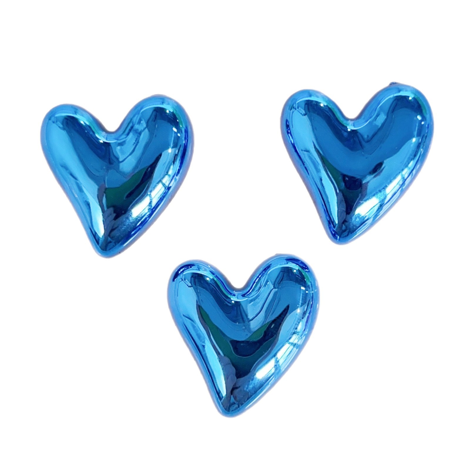 Colorful High-End Electroplating Heart Crooked Peach Heart DIY Jewelry Accessories Hairpin Bag Mobile Phone Case Hole Shoe Material
