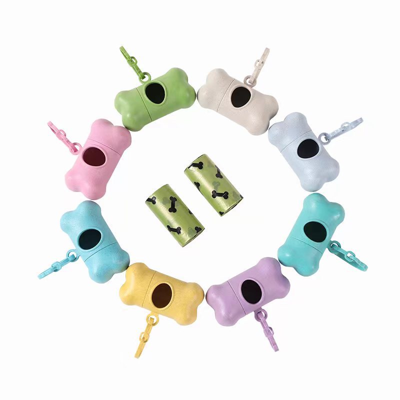 Pet Toilet Picker Wheat Straw Bone Dispenser Environmentally Friendly Degradable Pet Toilet Picker Bag Portable Bone Shell