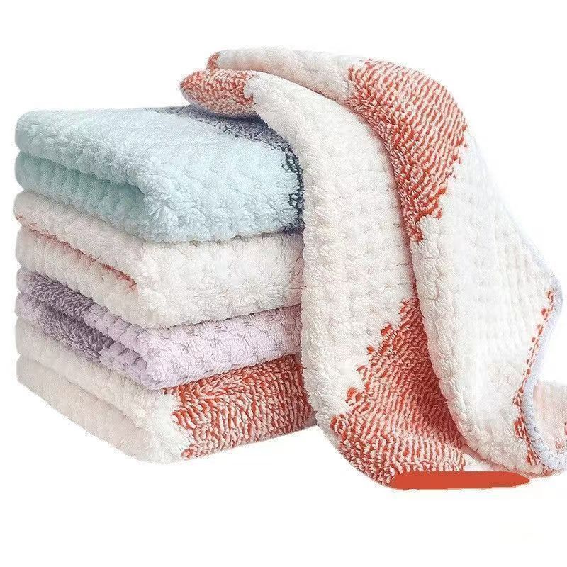 New European Flower Rag, Non-Stick, Oil-Free, Lint-Free, Table and Dishwashing Rag, Thickened Water-Absorbent Decontamination Scouring Pad