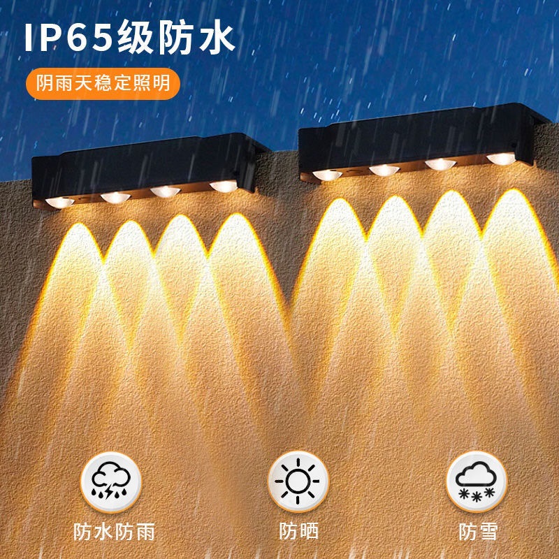 [New Highlight] Solar Spotlights Home Atmosphere Wall Washer Outdoor Wall Decoration Garden Courtyard Layout