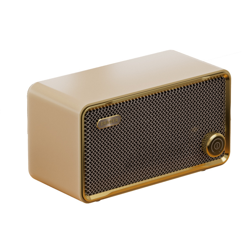 Powerful F01 Wireless Bluetooth Speaker Home Desktop Convenient Retro Desktop Wooden Audio Subwoofer