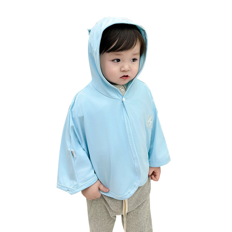 New Anti-Uv Cloak 50+ Summer Ice Silk Style Hooded Cloak for Boys and Girls Versatile Sunshade