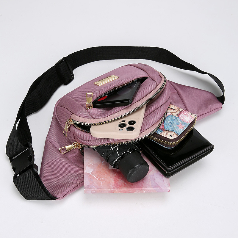 Waist Bag for Women, Multifunctional, Large-Capacity, Water-Splashing, Running, Outdoor Sports, Mobile Phone Wallet, Wear-Resistant Oxford Cloth Cashier