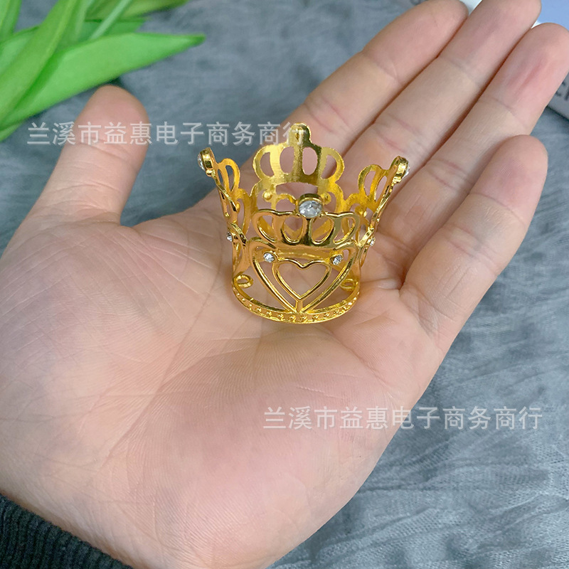 Amazon Headwear Accessories New Alloy Double Love Small Crown Children's Holiday Crown Birthday Cake Decoration