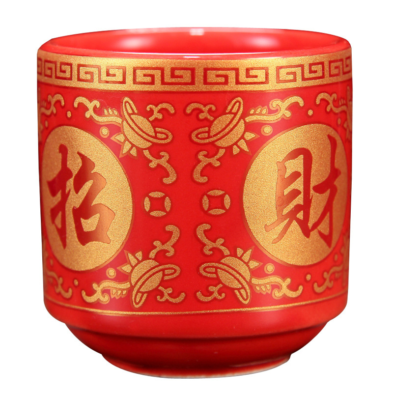 Pre-Buddha Water Cup Ceramic Wine Cup Guan Gong God of Wealth for Worshippers Cup for Home Buddha for Wealth Ornaments