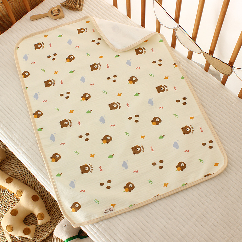 Cotton Candy Gauze Diaper Pad Baby Bamboo Fiber Waterproof Mattress Baby Children Washable Bed Sheet Baby