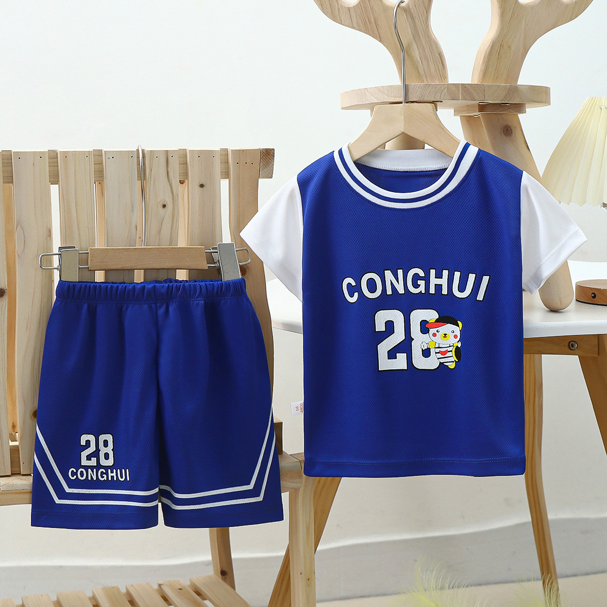 2025 New Children's Basketball Uniforms for Men and Women Baby Summer Quick-Drying Mesh Suits for Big Children Short-Sleeved Sports Children's Clothing