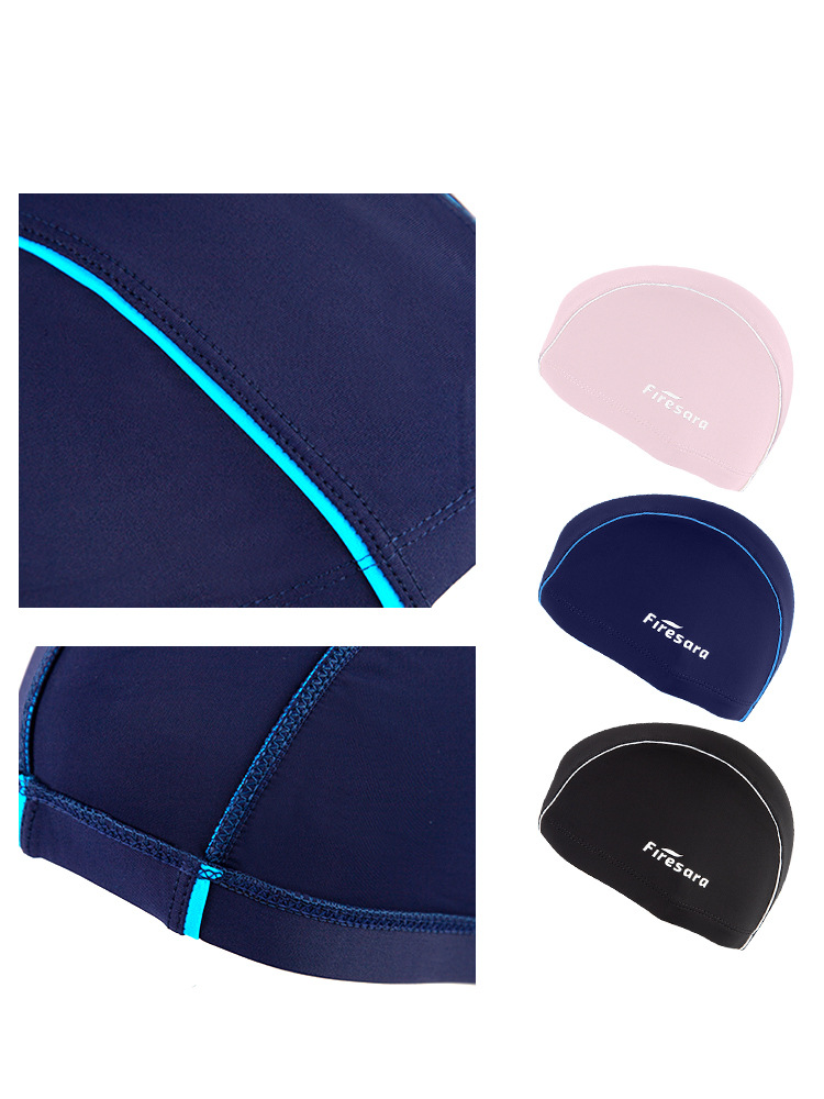 Swimming cap adult cloth cap swimming cap polyester nylon four needle six thread unisex large swimming belt paper card wholesale