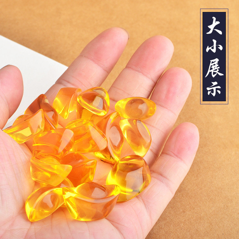 Glass ingot gold ingot yellow artificial glass crystal decoration living room desktop ornaments rice jar cornucopia decoration