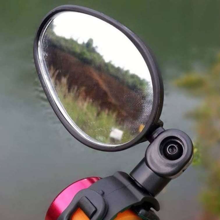 Factory supply 360 degrees rotatable children's bicycle rearview mirror mountain bike riding Oval reflector