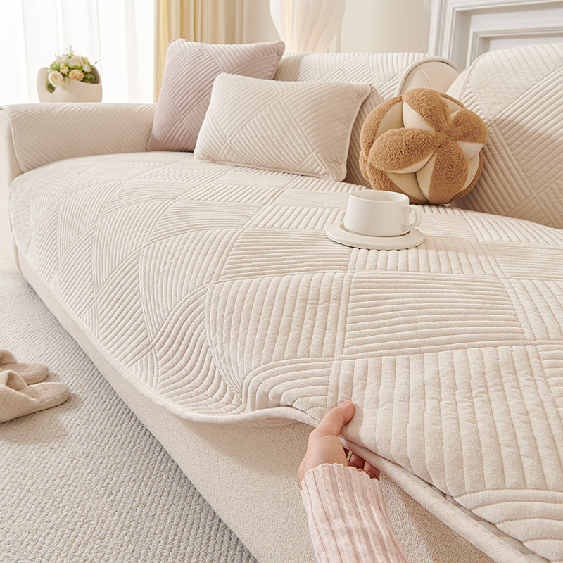 Зимний чехол для дивана на все сезоны, утолщенный, нескользящий, теплый чехол, простой чехол для дивана