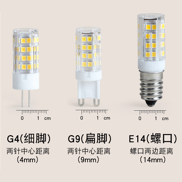 Factory Direct Supply Full Spectrum Flicker-Free G9 Corn Lamp Ceramic G4 Lamp Beads Wide Voltage Household Chandelier Crystal Light Source