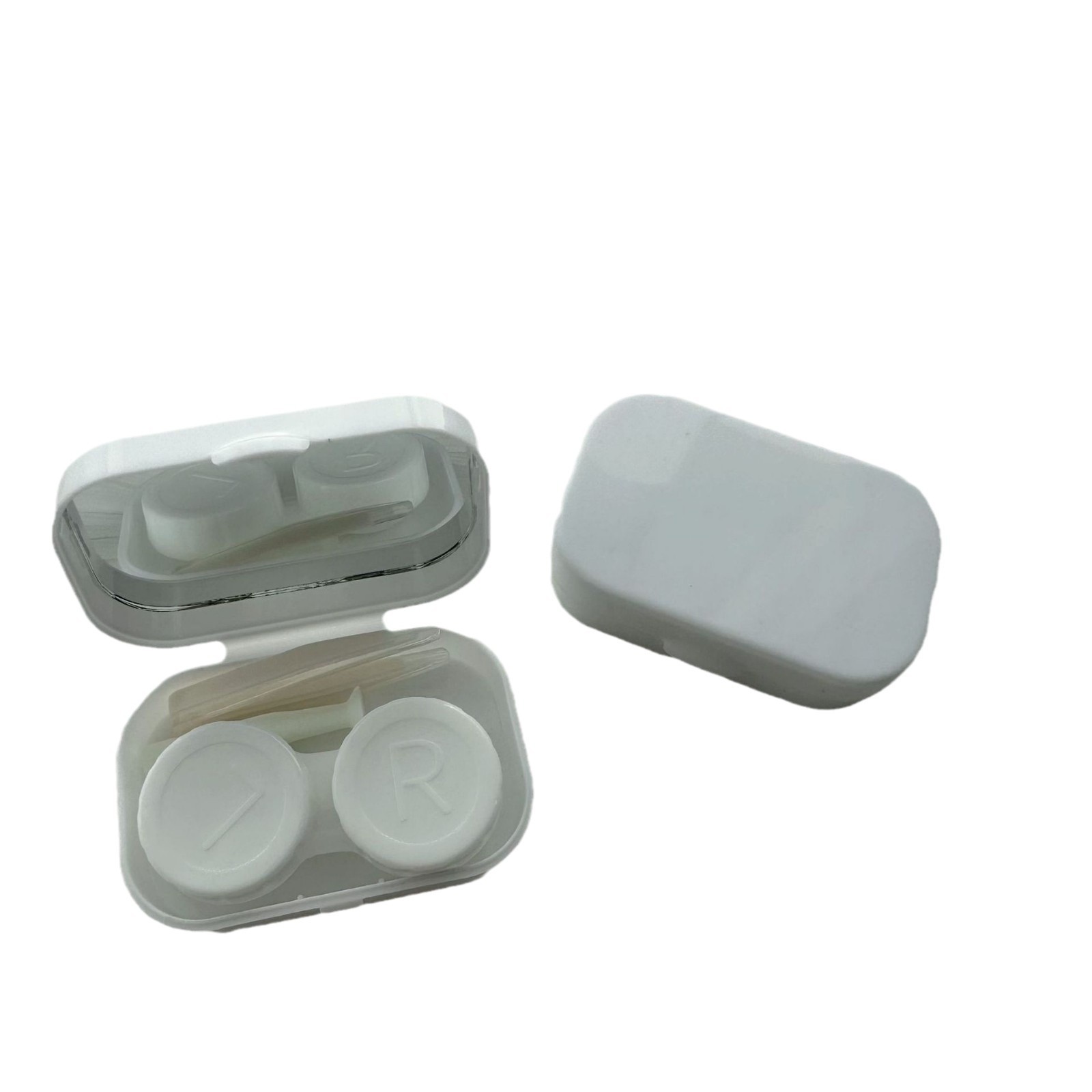 Ins wind contact lens box Korean simple high-end portable solid color lace mirror small beauty pupil box wholesale