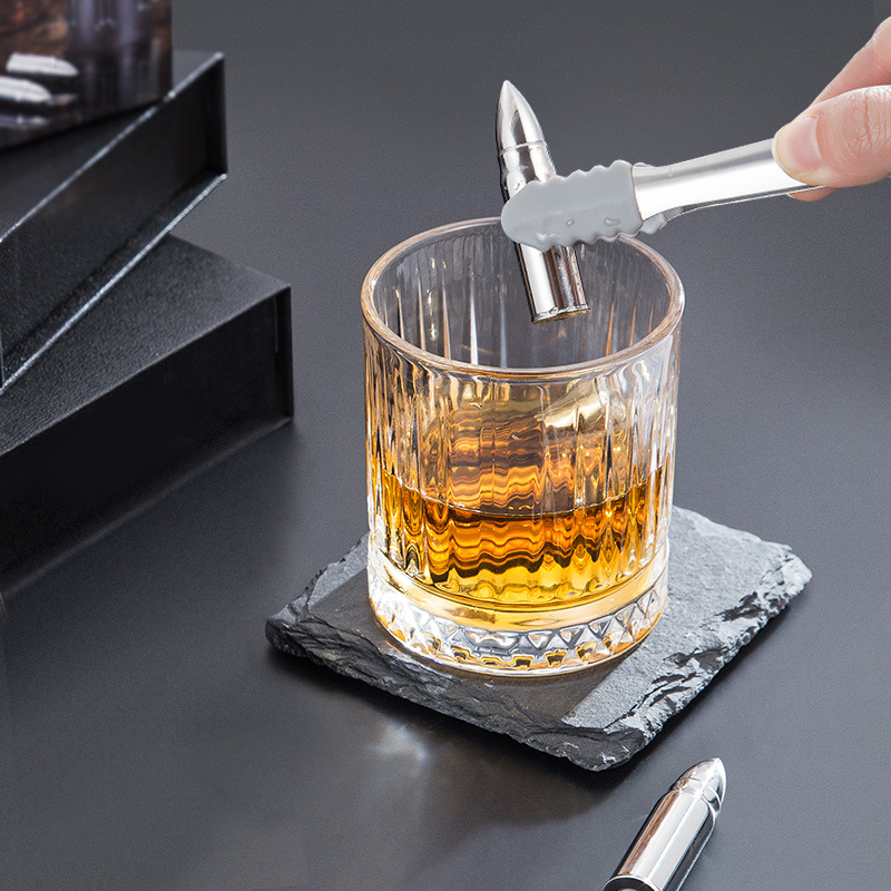 304 stainless steel bullet Ice Cube chilled creative whiskey ice grain metal quick frozen bullet ice wine Stone