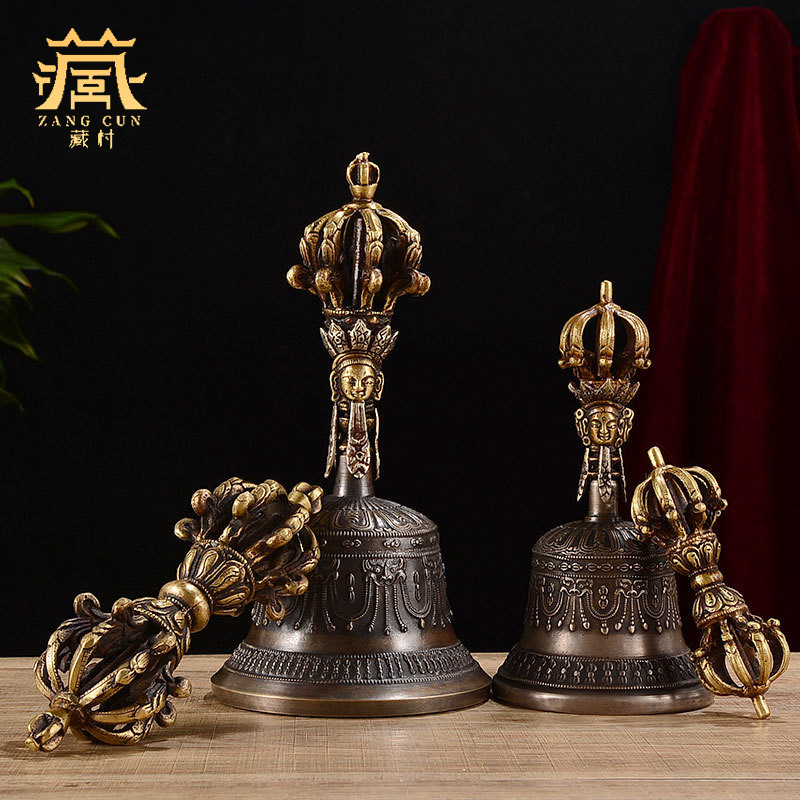Чаша и пестик Ваджра из Тибета для домашнего использования, неапальская ручная работа, медный девятизубый орнамент