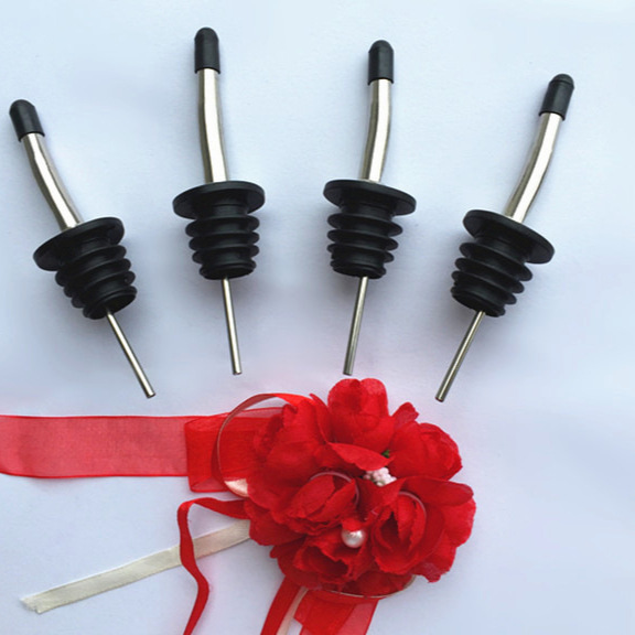 Носик для вина из нержавеющей стали с черной пластиковой крышкой, пробка для бутылки вина, шейкер для вина