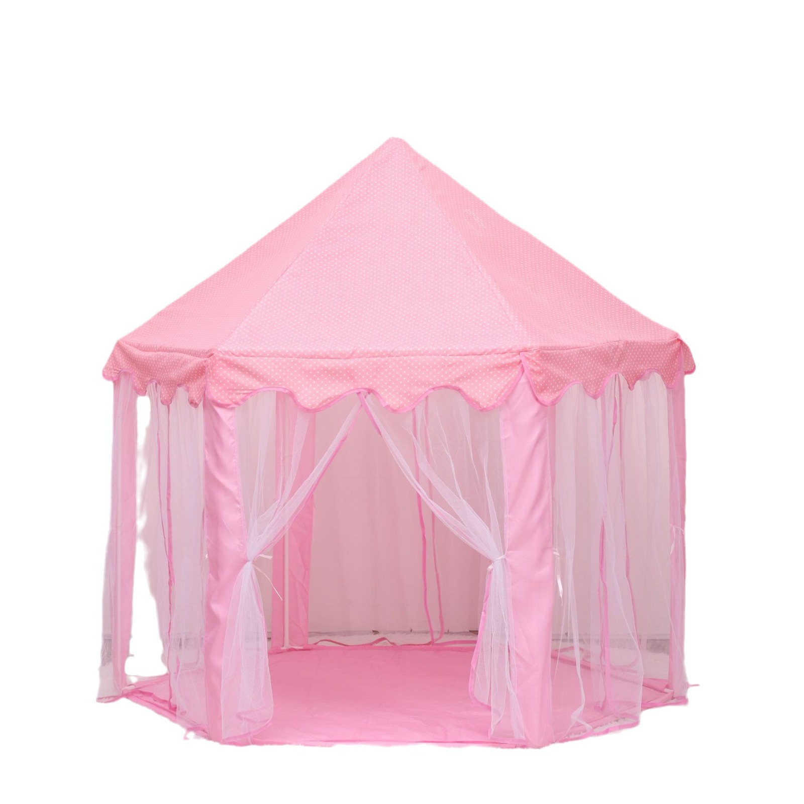 Cross-border Kidsren's Tent Indoor Mesh Hexagonal Castle Toy House Princess Game Baby Crawling Beach Tent Wholesale