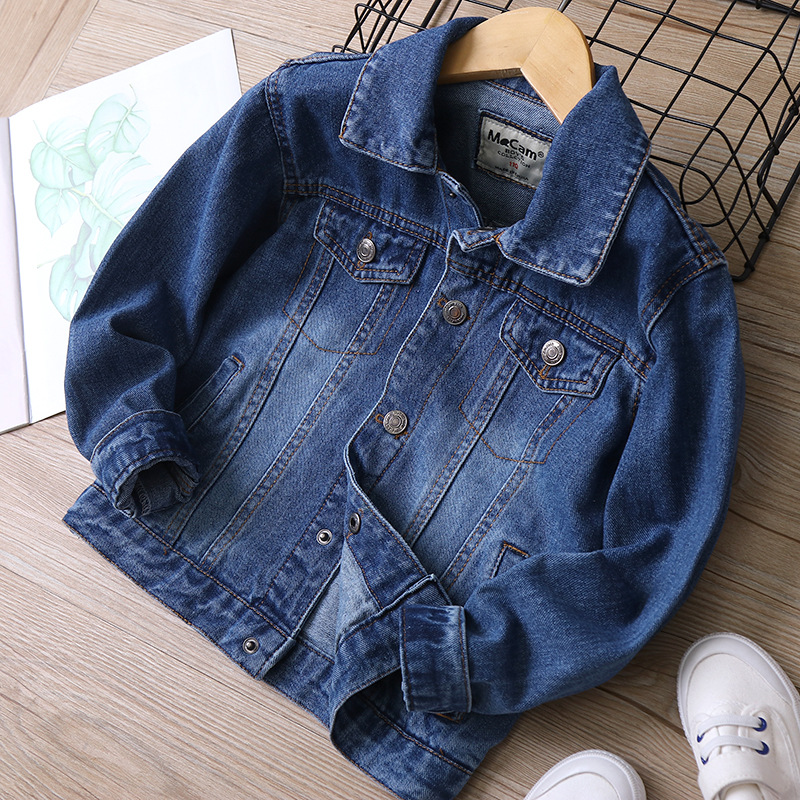 CM-097 flower letter embroidery middle and big children girls' Denim coat 2021 spring new children's clothing children's jacket