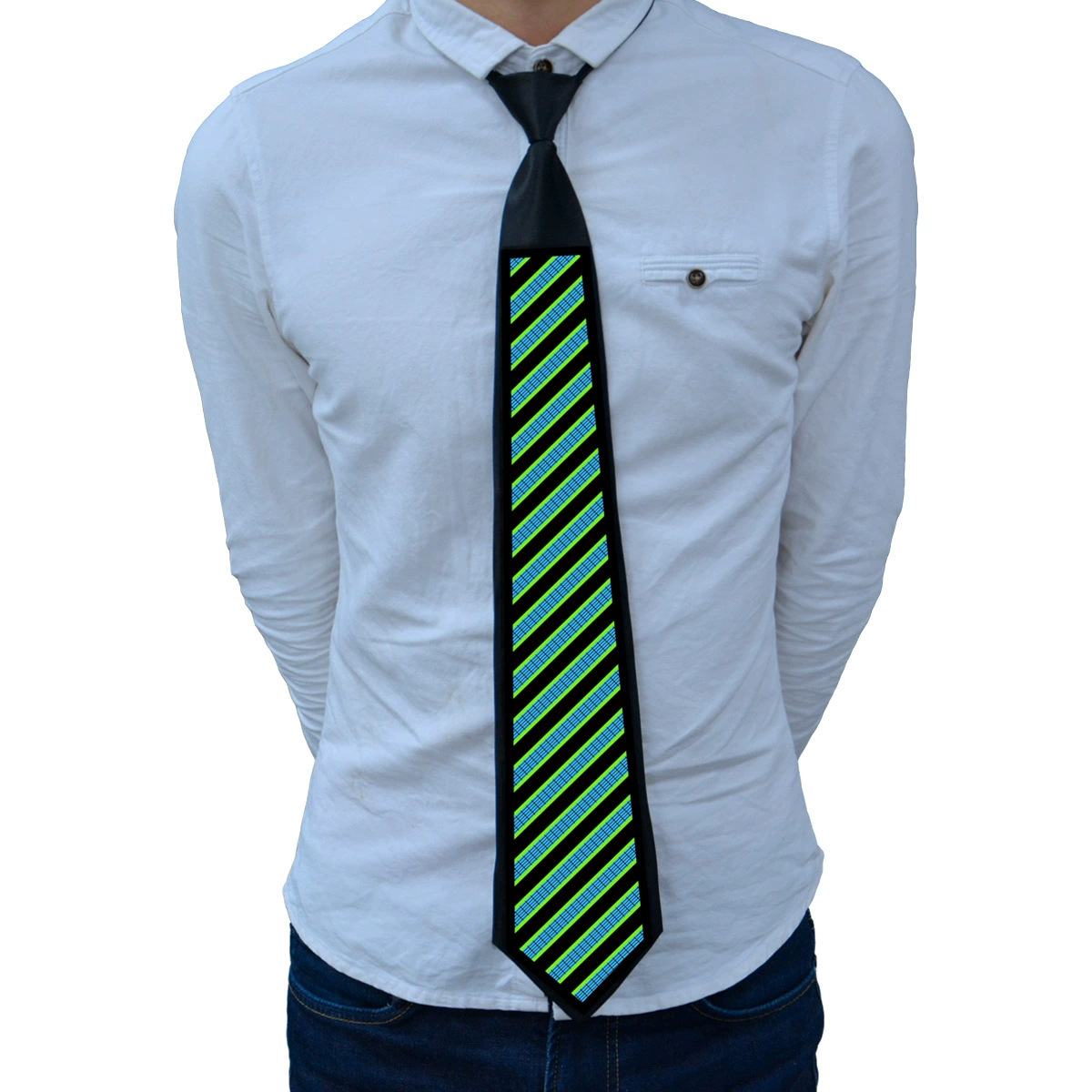 Factory direct supply Halloween performance masquerade LED tie EL cold light luminous tie bow tie arrow type