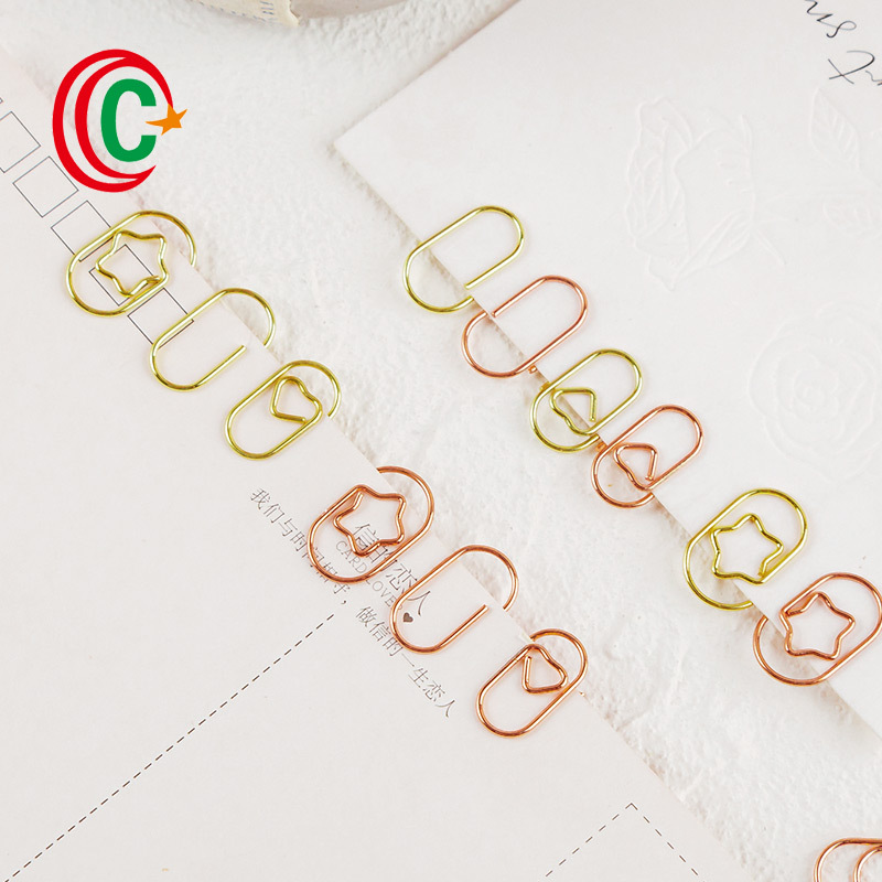 Source manufacturers color mini love stars fat man special-shaped paper clip metal plating book clip