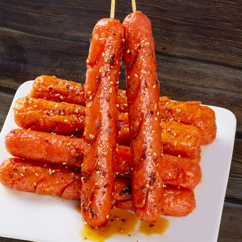 P double run fried roast Wang 50g100g barbecue sausage street iron starch sausage roadside stall ham commercial whole box wholesale