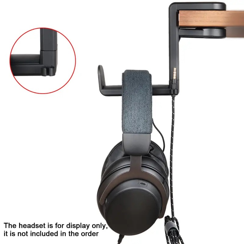 Tableside Clip-On Hook Headphone Stand 360 Degree Rotating Headphone Stand Storage Headphone Stand Free of Installation