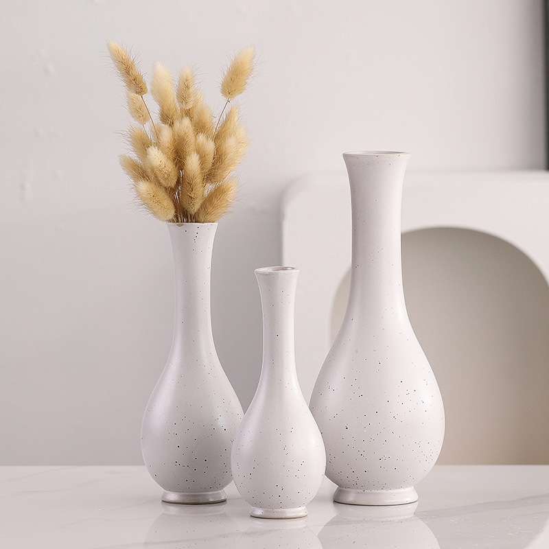 Emotionally Stable Vase Ru Kiln Ceramic Small Dry Flower Arrangement Guanyin Vase Jade Pure Vase Chinese Style Living Room Table