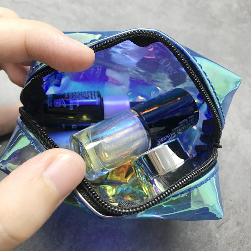 Cross-border Amazon 2022 New Laser Colorful Headphone Data Cable Storage Bag TPU Lipstick Bag Coin Purse