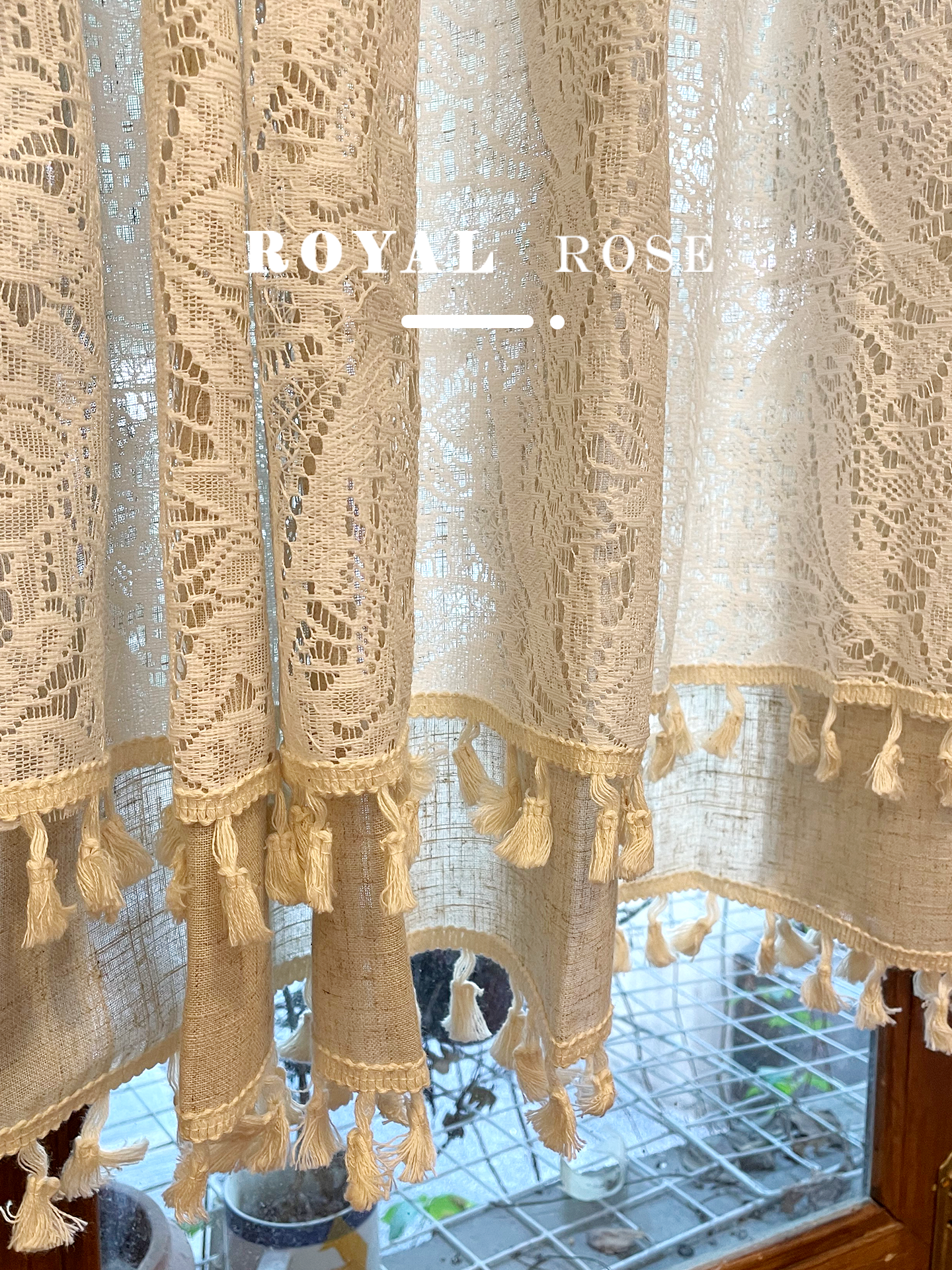✅ Dopamine Cotton and Linen Double-Layer Tassel Lace Fresh Blackout Half Curtain Door Curtain Curtain Window Screen Bedroom Living Room Kitchen