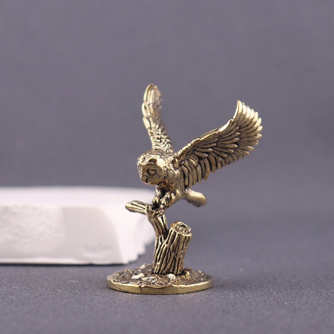 Creative Brass Branch Owl Ornaments Copper Sculpture Crafts Desktop Ornaments Creative Personalized Retro Copper Ornaments