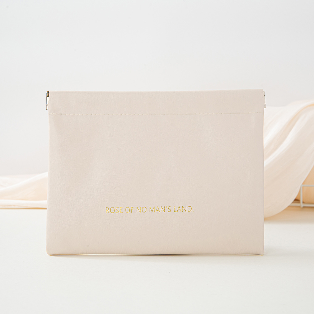 Automatic Closing Cosmetic Storage Bag Travel Portable Pocket Bag PU Leather Lipstick Storage Small Bag in stock Bag