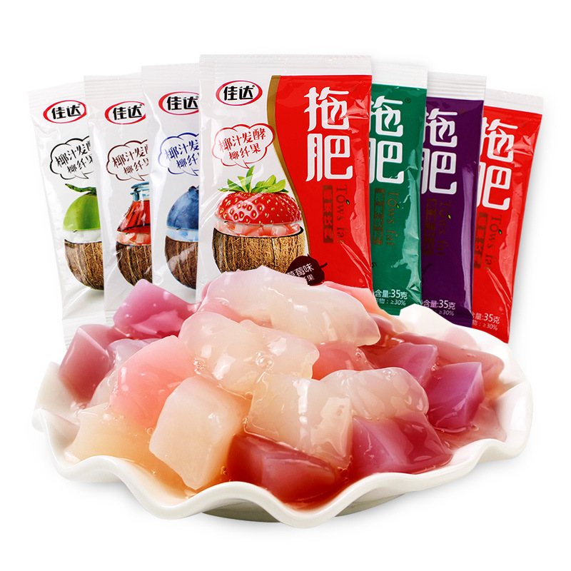 Jiada Coconut Jelly Fruit Flavor Suckable Coconut Fruit Jelly Drink 8090 Post-Snack Small Bag Snack Wholesale