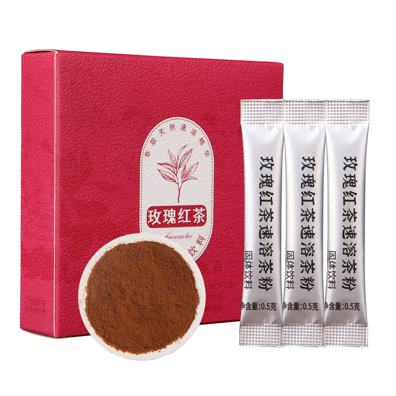 Yunnan Black Tea Rose Instant Tea Portable Rose Black Tea Powder Bag Extract Instant Drink Wholesale