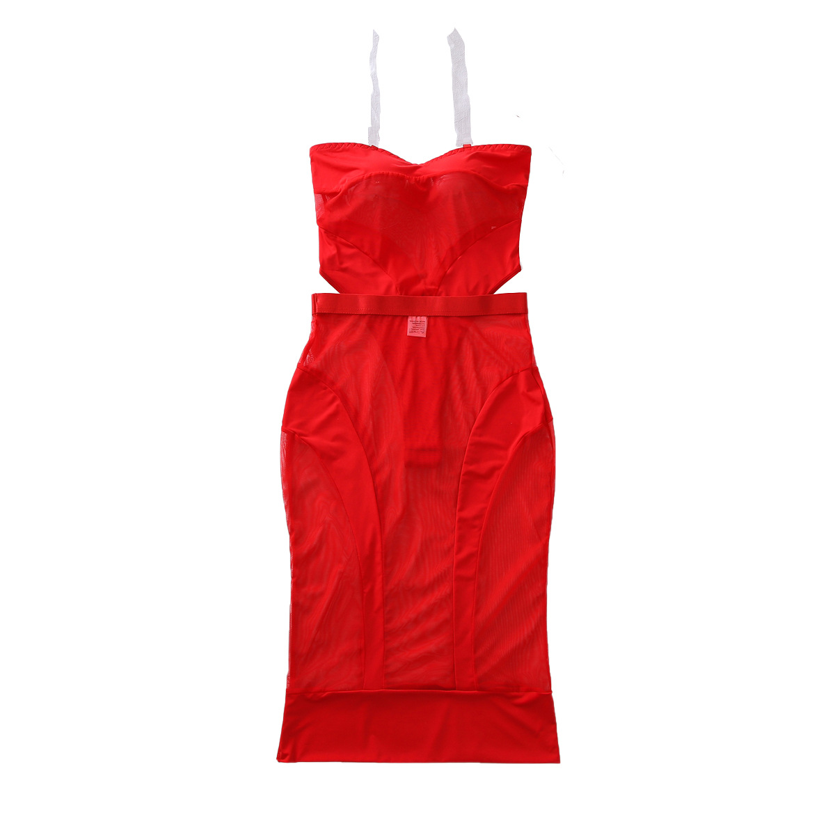 European and American Cross-Border Fashion New See-Through Mesh Jumpsuit Spliced ​​Slim Skirt Sexy Intimates Two-Piece Set