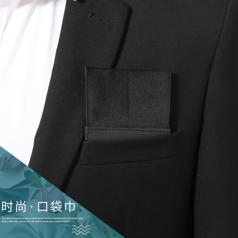 Men's Plug-In Flap Pocket Pants Square Business Accessories Suit Wedding Groom Pure Color Square Square Square Chest Scarf Shengzhou Manufacturer