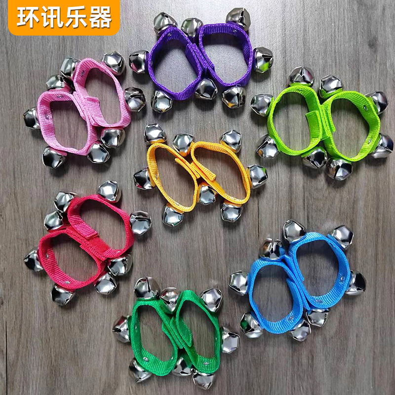 Бубенчик на липучке Орфа музыкальный инструмент для детских выступлений с 4 колокольчиками