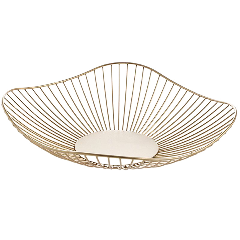 Lotus Leaf Shaped Iron European-Style Fruit Plate, High-Looking Living Room Coffee Table, Fruit Basket, Snack Plate, Fruit Plate
