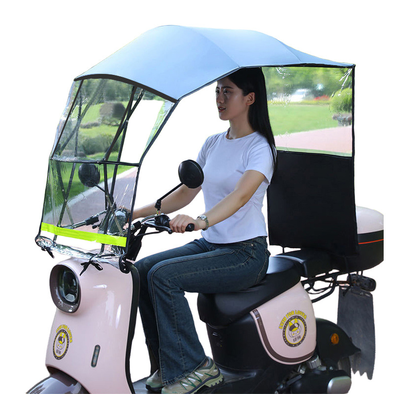 Electric Vehicle Canopy, Battery Vehicle Retractable Canopy, Folding Motorcycle Rain and Sun Protection Umbrella, New Detachable Model