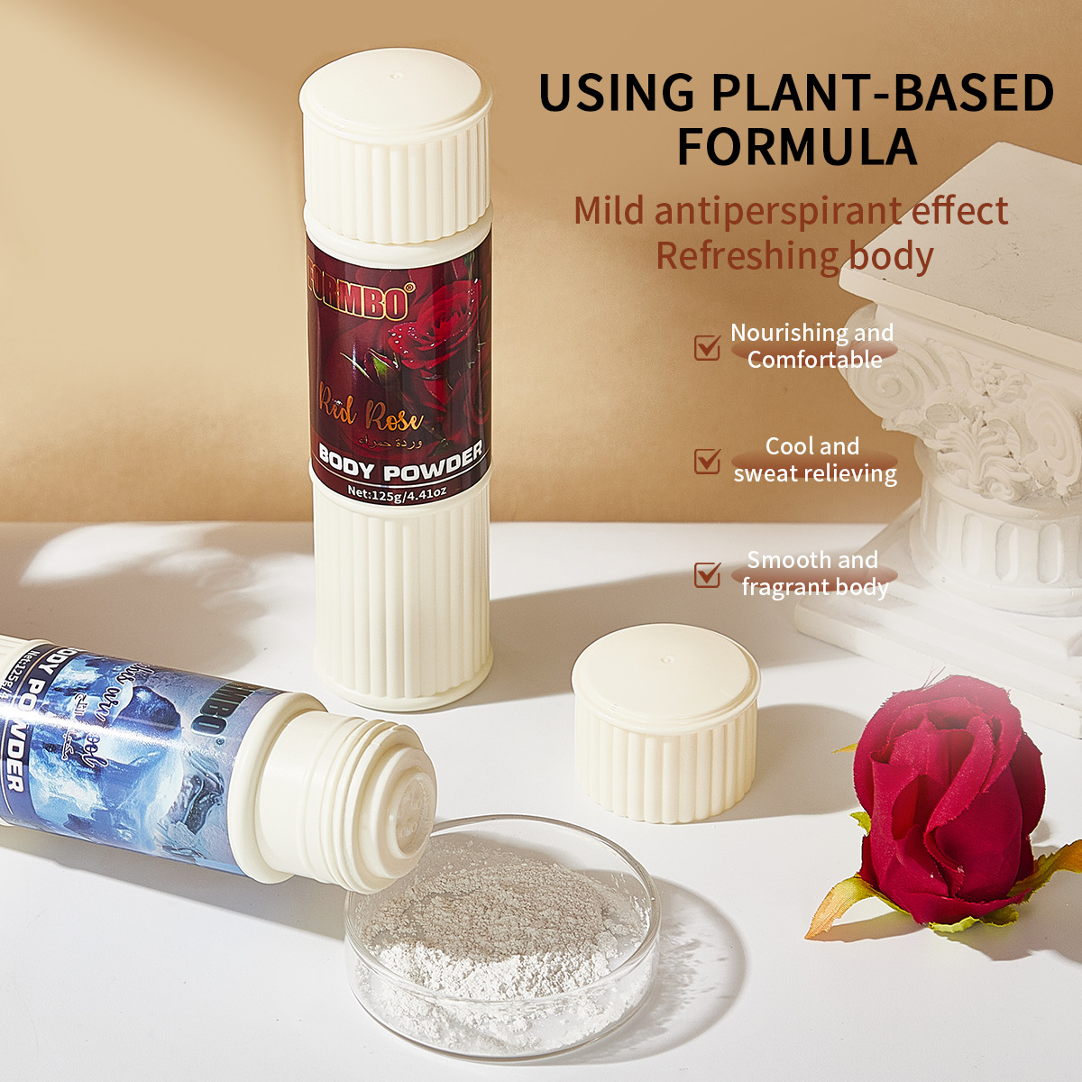 [Cross-Border Supply] Formbo Body Powder Cooling Antiperspirant Refreshing Long-Lasting Fragrance Floral Body Powder Wholesale