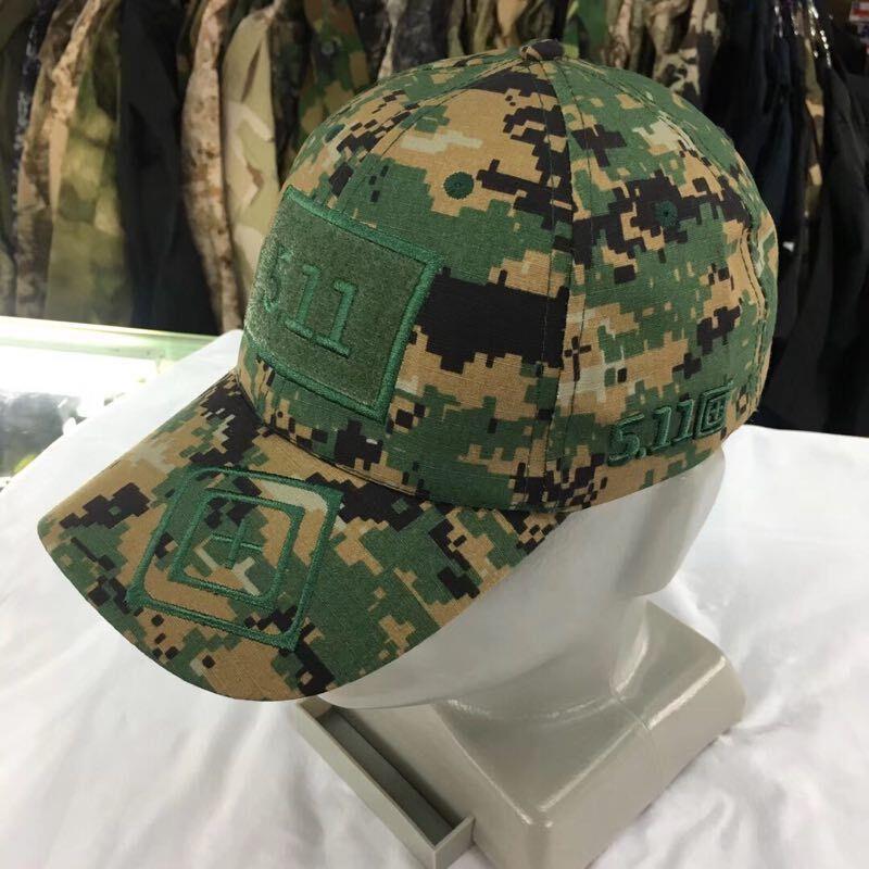 Cross-Border 5.11 Target Baseball Cap Embroidered Military Fan Outdoor Tactical Jungle Tactical Velcro Peaked Cap Cycling Cap