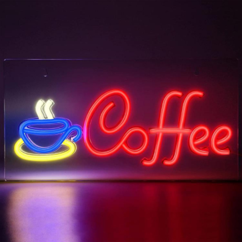 Amazon Back Panel Neon Coffee Coffee Shop Decorative Lights Advertising Light Signs Beautiful Colors and Affordable Prices